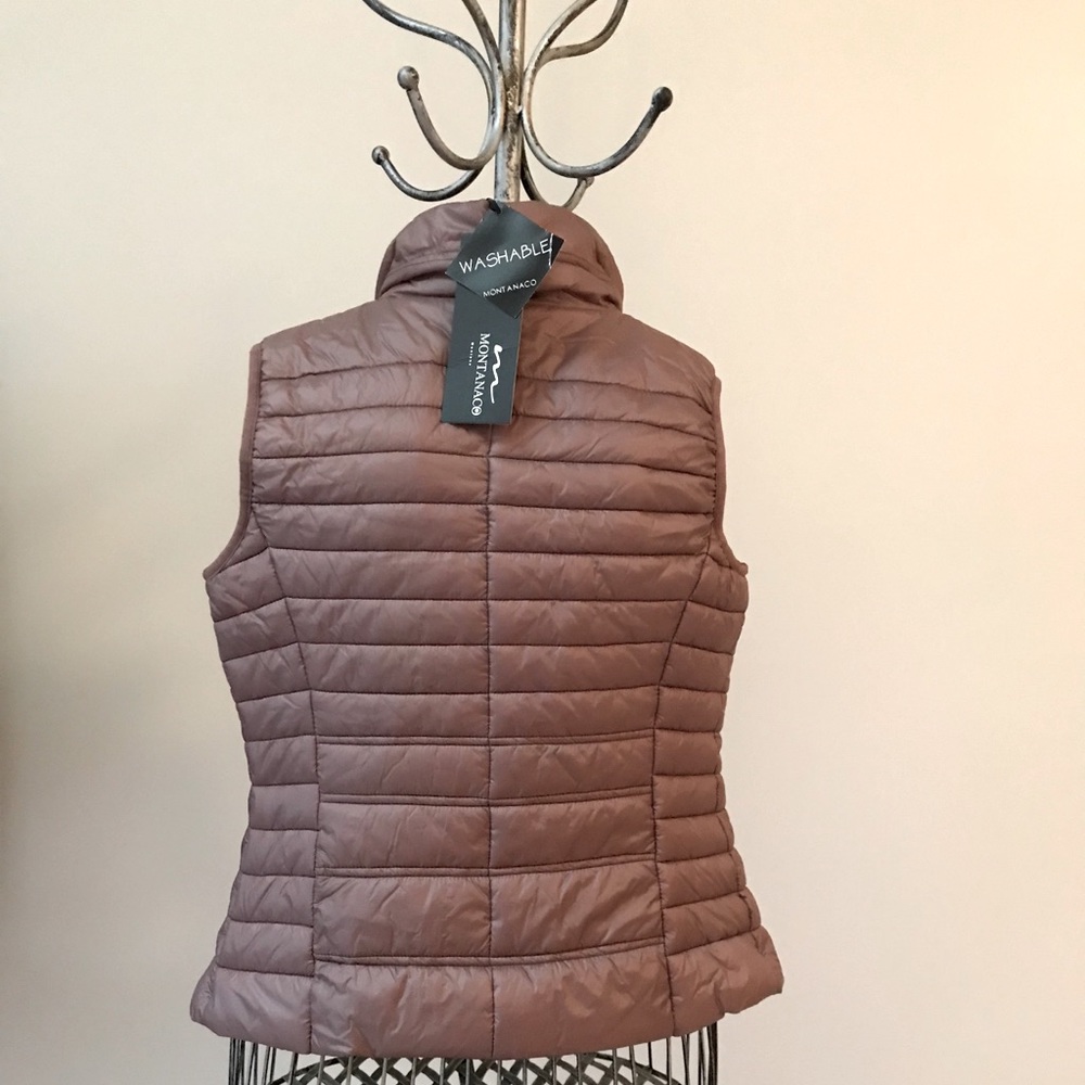MONTANCO Reversible Puffer Vest- Olive Tan/Mauve